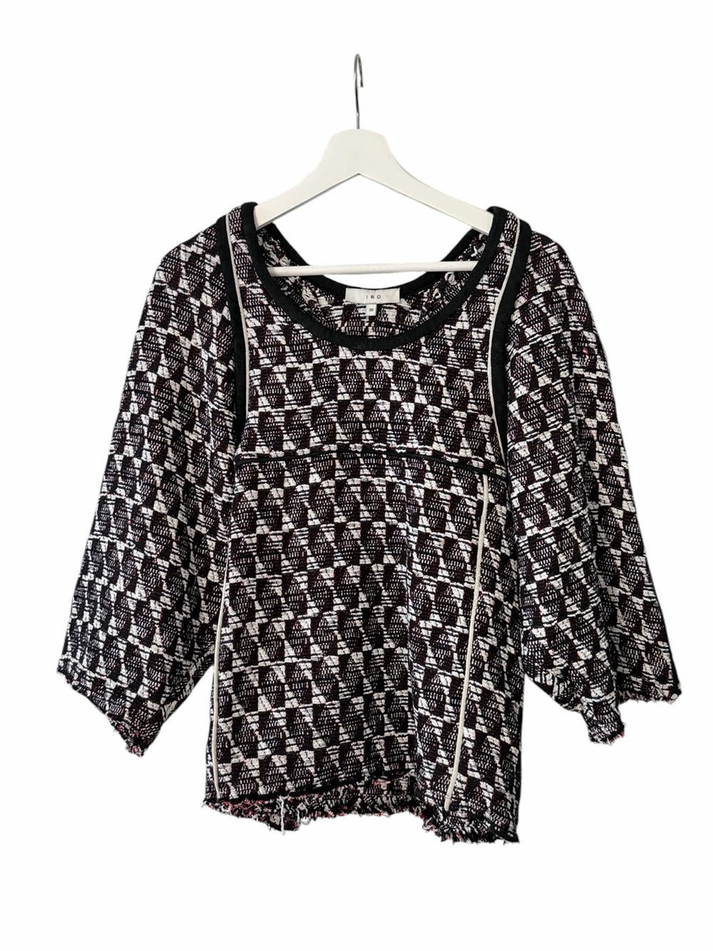 IRO Black & White Textured Sweater Size 36 US 4